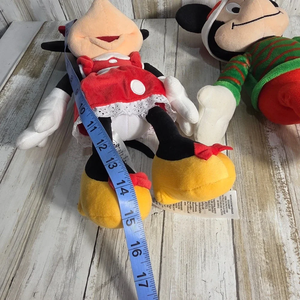Disney Mickey Minnie Mouse Christmas Plush Set Kohls Cares Holiday Red Green